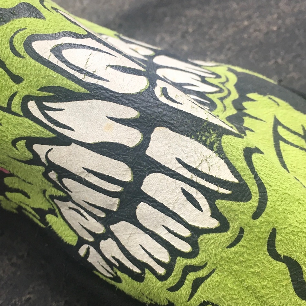 Iron Fist Green Zombie Graphic Ankle Boots with Black Bows - Picture 8 of 8